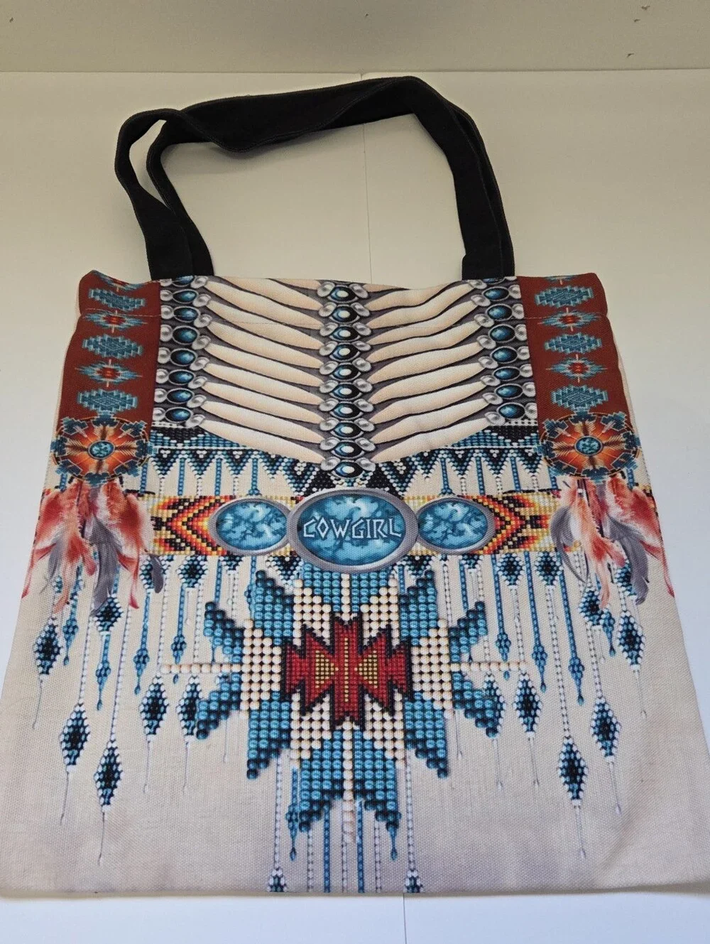 Three Southwestern Desert Cowgirl Cowboy Tote Bags - Picture 4 of 11